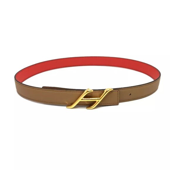 HERMES Constance Belt Buckle HDN Reversible Belt Brown x orange /GoldHardware main image 11